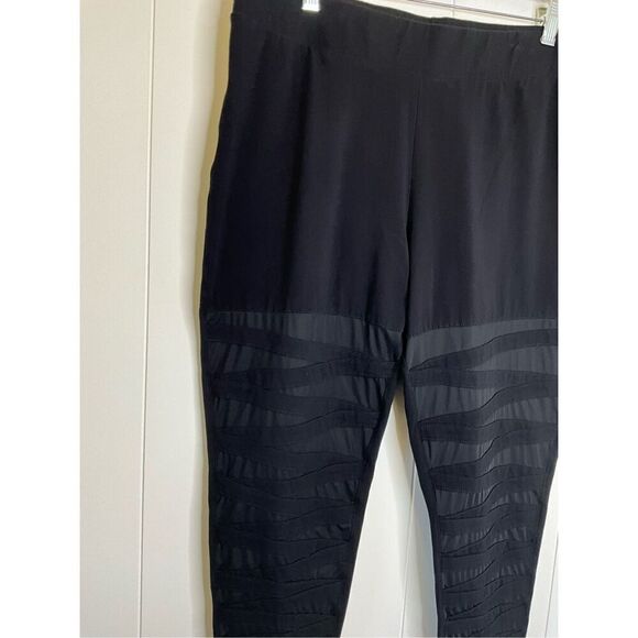 Torrid Womens Size 3X Zig Zag Semi Sheer Pants Black Pullon Stretch - Picture 2 of 8